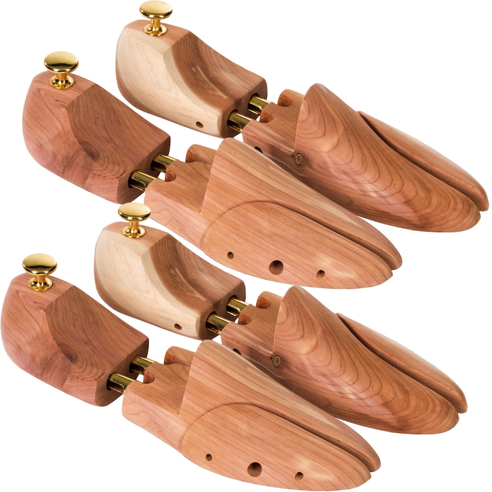 image 1 of Shoe Stretchers - 2 Pairs, cedar wood and brass, absorbs moisture, for women and men | Brown | brown | 39-41 | 2