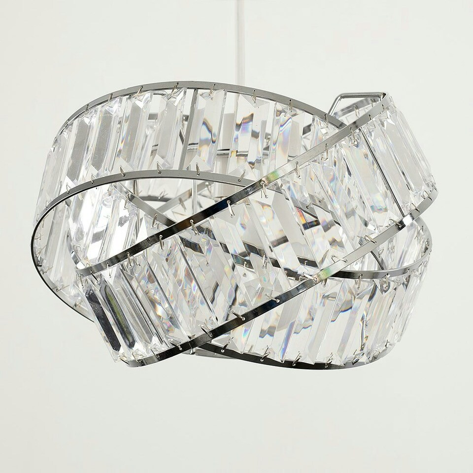 image 1 of ValueLights Hudson Pair of Silver Ceiling Pendant Shade