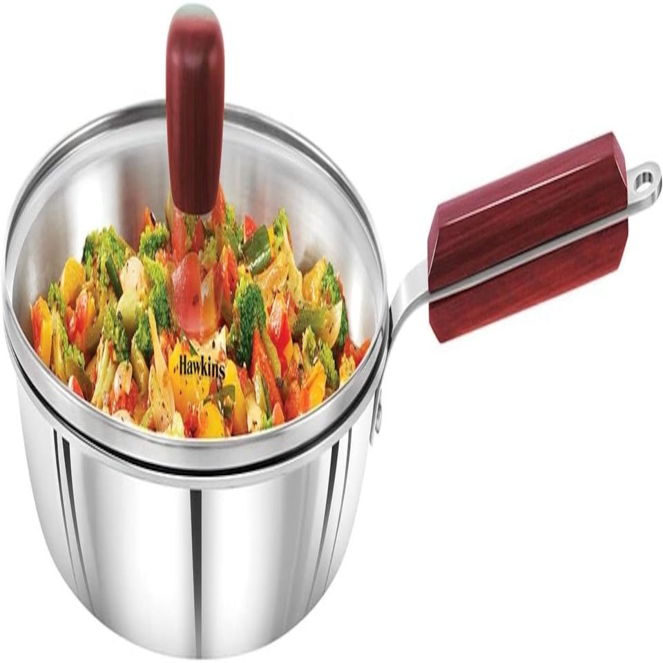 image 1 of Hawkins Triply 3 mm Stainless Steel Frying Pan Glass with Lid