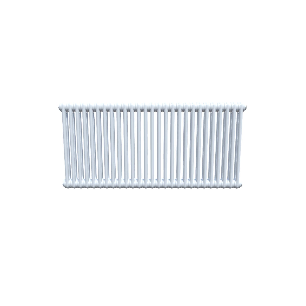 UK Radiators Bircham Double Column Horizontal Cast-Iron Radiator - White - (H) 602 x (W) 1241mm
