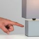 image 1 of ValueLights Pair Of Grey Modern Cube Touch Dimmer Bedside Table Lamps With Grey Shades