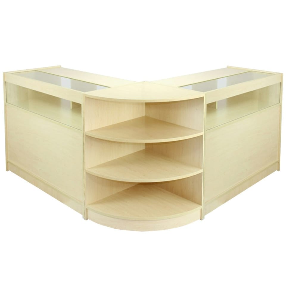 image 1 of Libra Maple Shop Counter & Retail Display Set Brown
