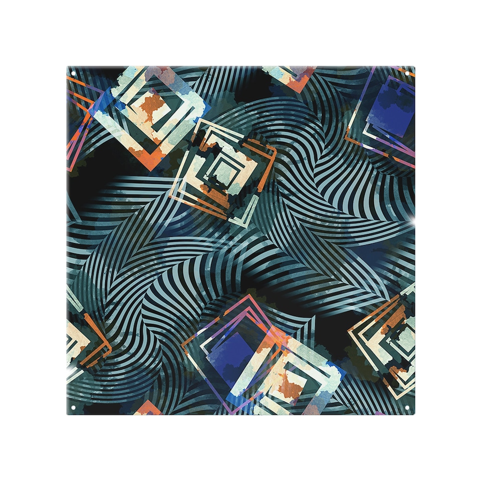 image 1 of Geometric Shapes Splash Back | White