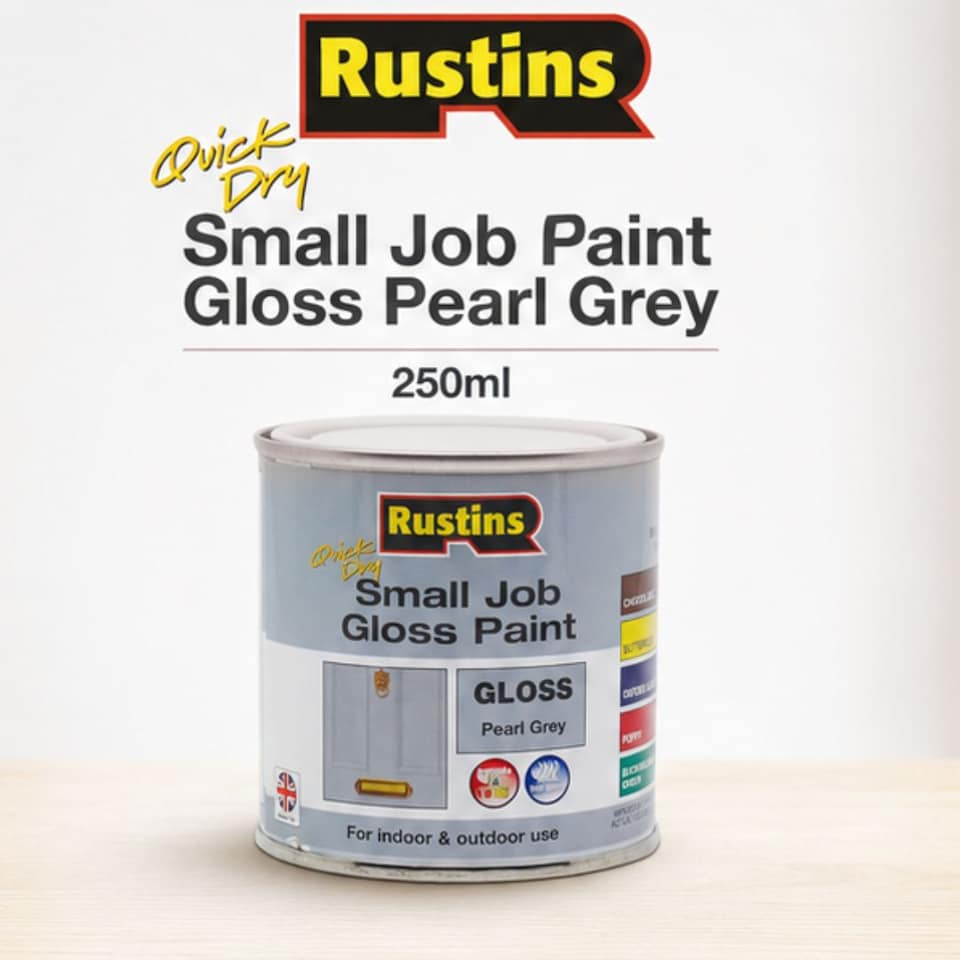 image 1 of Rustins Quick Dry Small Job Gloss Paint Pearl Grey 250ml | Grey | 1