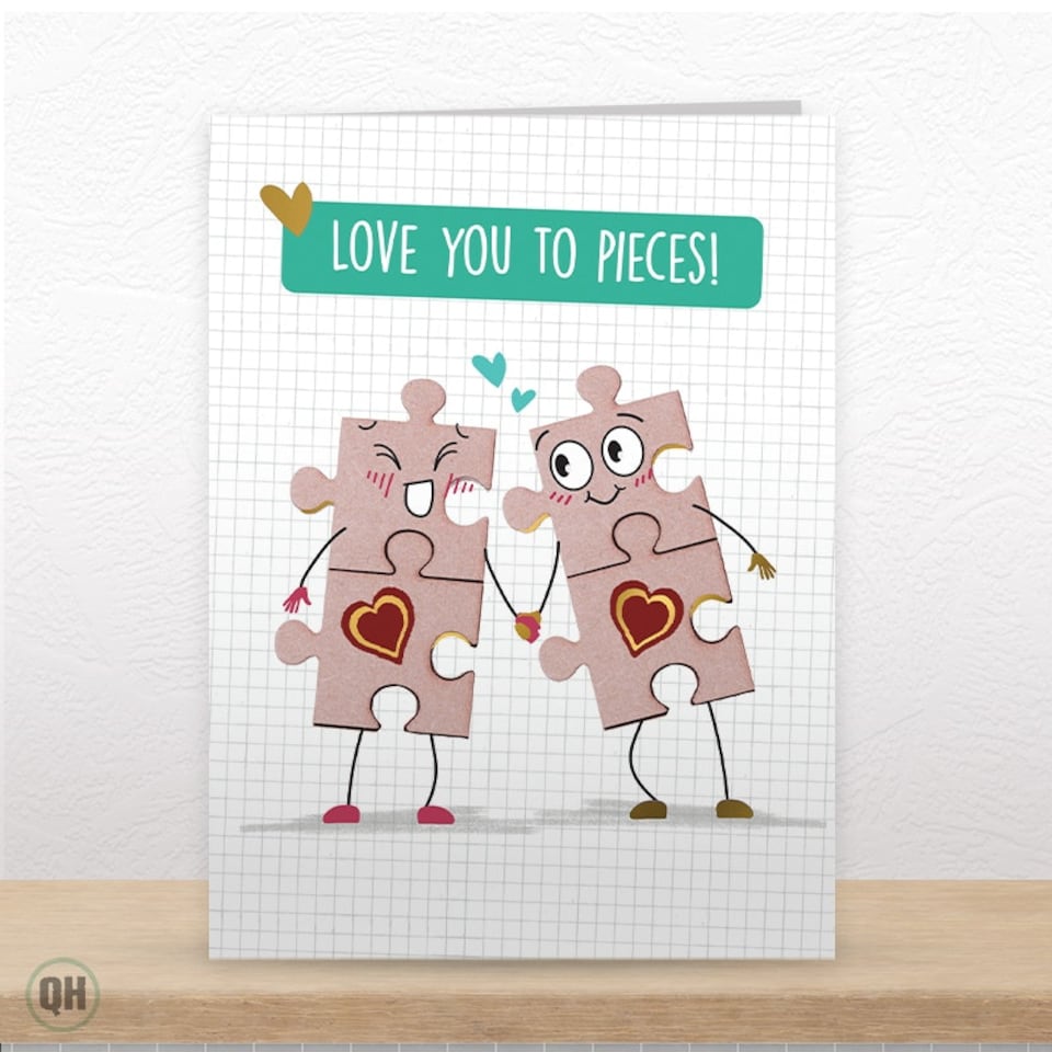 image 1 of Love You To Pieces - Funny Valentine's Card