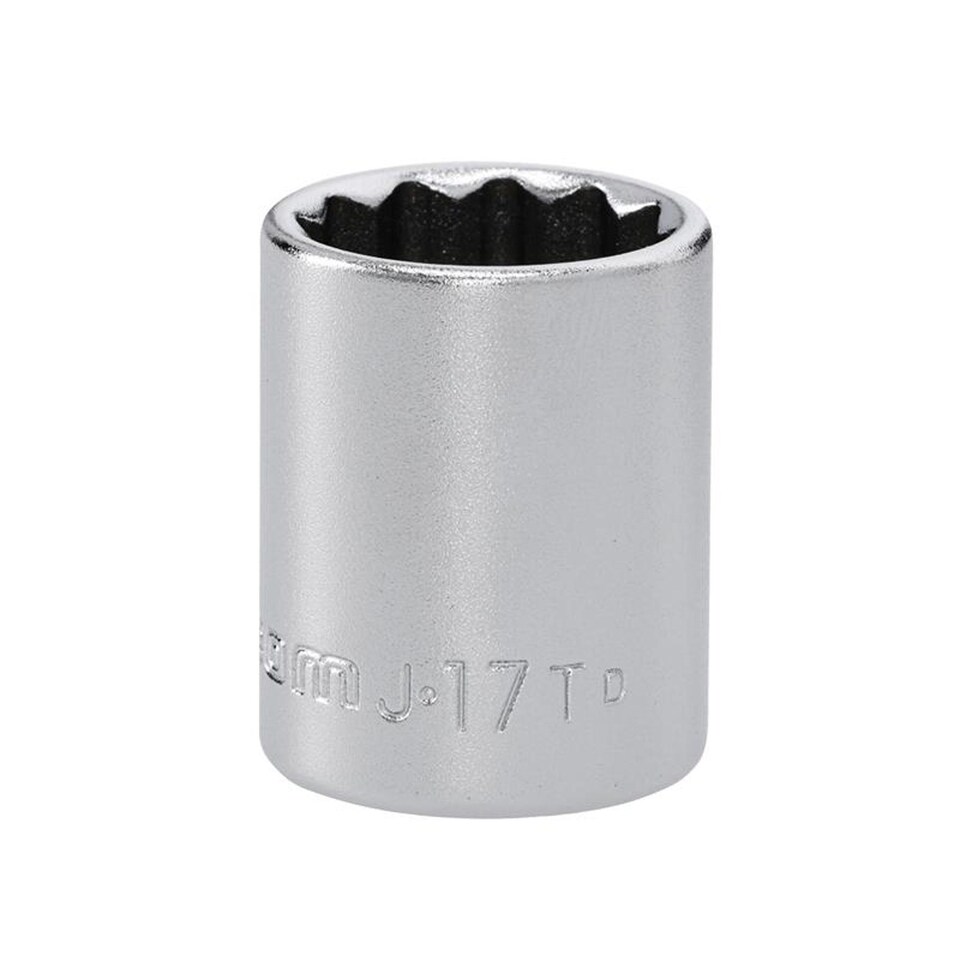 image 1 of Facom J.17T 3/8in Drive 12-Point Standard Socket 17mm - Chrome Vanadium, Satin Finish
