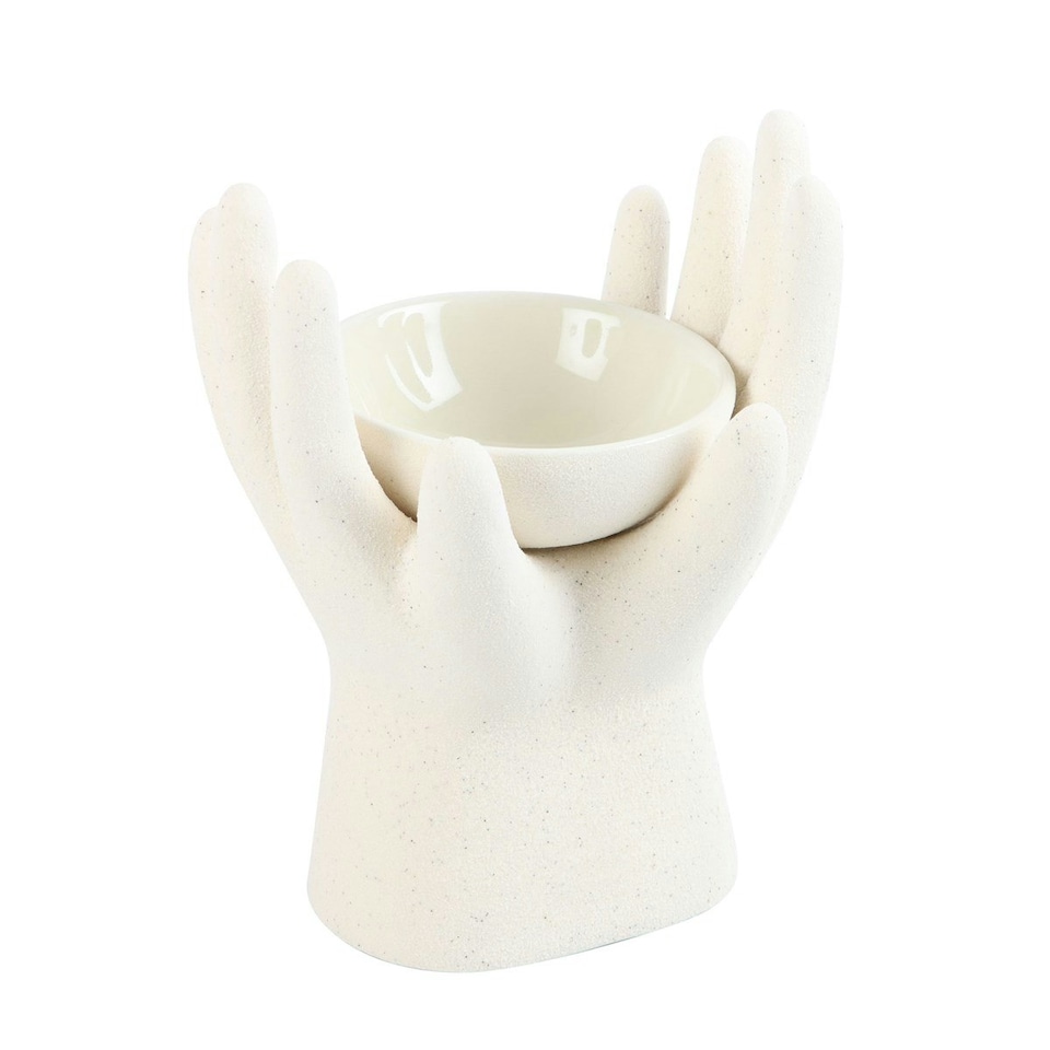 image 1 of Ceramic Healing Hands Oil Burner