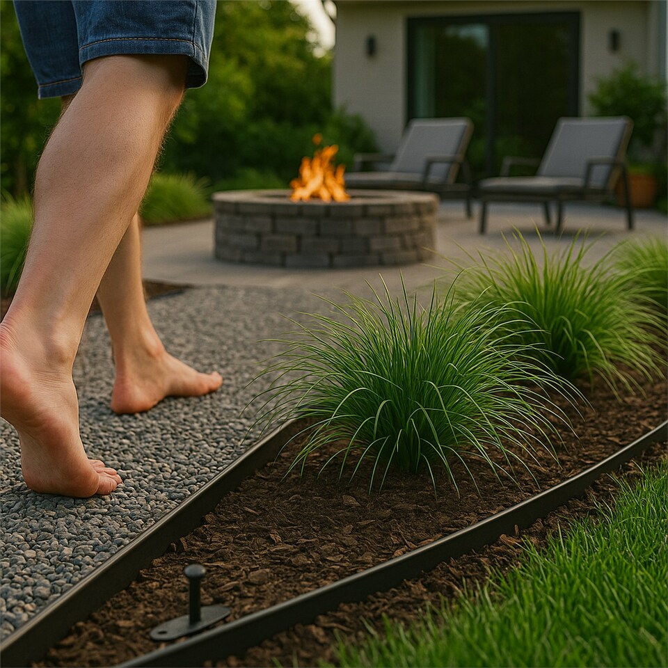 image 1 of Harbour Housewares Flexible Plastic Lawn & Path Edging - 30m x 4cm - Black | Black | Black | 3