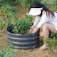 image 2 of Gr8 Garden Outdoor Raised Bed Planter Round Grey Steel Flower Trough Box 60 x 30cm