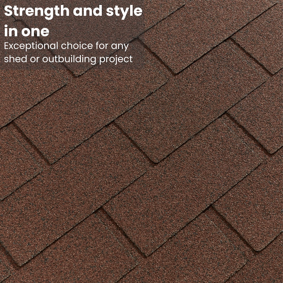 image 1 of Bitumen Roof Felt Shingles (3.2 sqm), Asphalt Roof Shingles - Weather Resistant Roofing Tiles 20 pcs