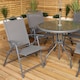 image 6 of Samuel Alexander Outdoor 4 Seater Round Glass Top Table and Chairs Patio Set with Parasol in Grey