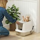 image 2 of PawHut Stainless Steel Litter Box, Enclosed Metal Cat Litter Tray with Scoop White | One Size
