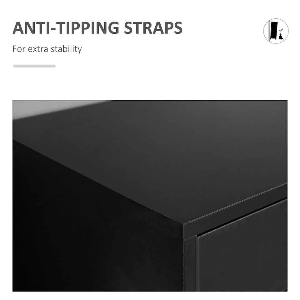 image 1 of Vinsetto Vertical Filing Cabinet, 7-drawer File Cabinet, Mobile Office Cabinet on Wheels for Study, Home Office, Black