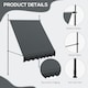image 7 of Outsunny 2 x 1.2m Freestanding Retractable Awning, Non-Screw Garden Awning Grey