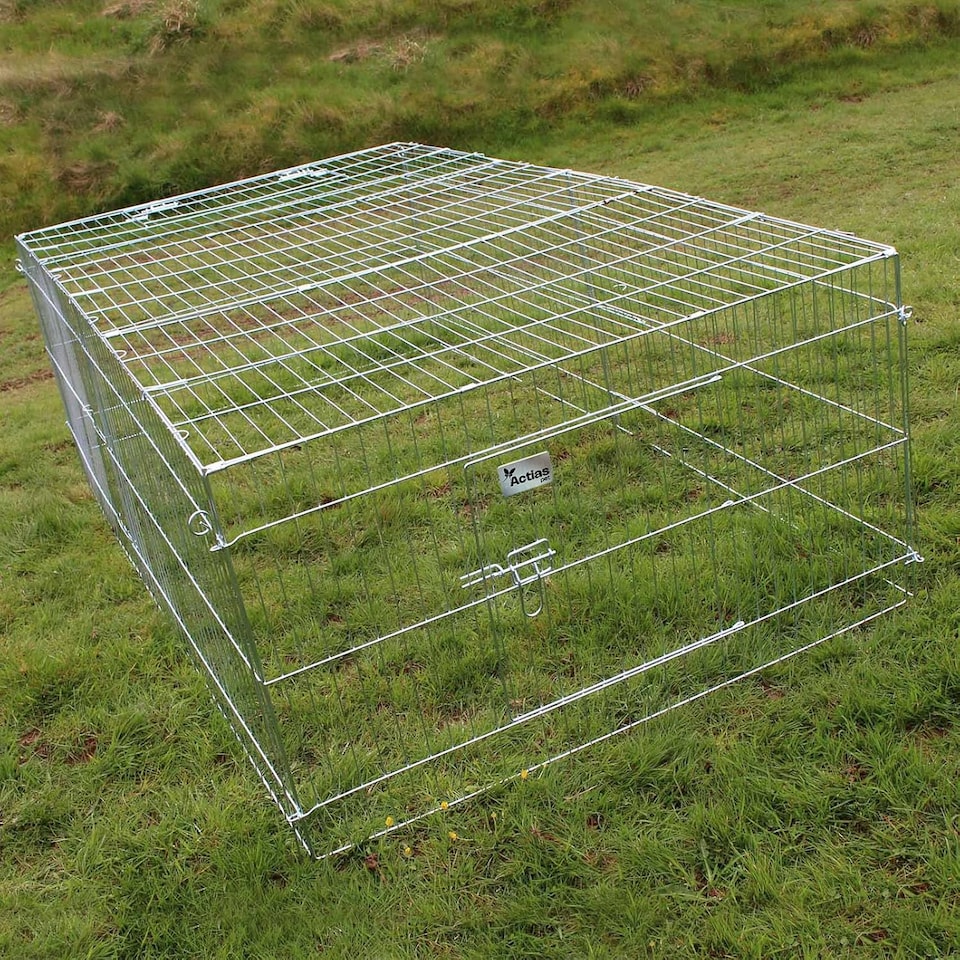 image 1 of Actiaspet - Metal Run for Rabbit/Guinea Pig/Chicken/Duck/Ferret/Dog/Cat Pet Enclosure with Roof Sunshade (Grey, XLarge)