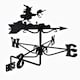 image 1 of Mini Witch Weathervane - Steel - L38 x W38 x H43.5 cm - Black