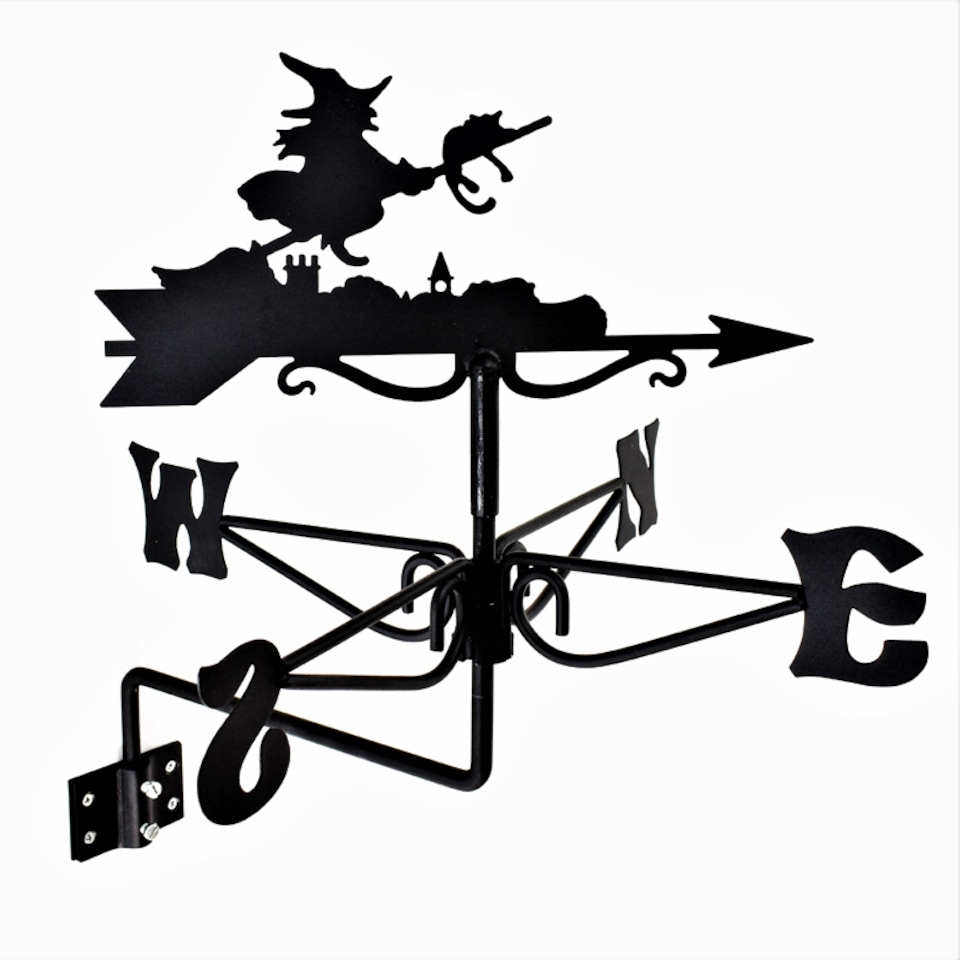 image 1 of Mini Witch Weathervane - Steel - L38 x W38 x H43.5 cm - Black