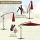image 6 of COSTWAY 303 cm Patio Parasol Solar LED Cantilever Offset Umbrella Red