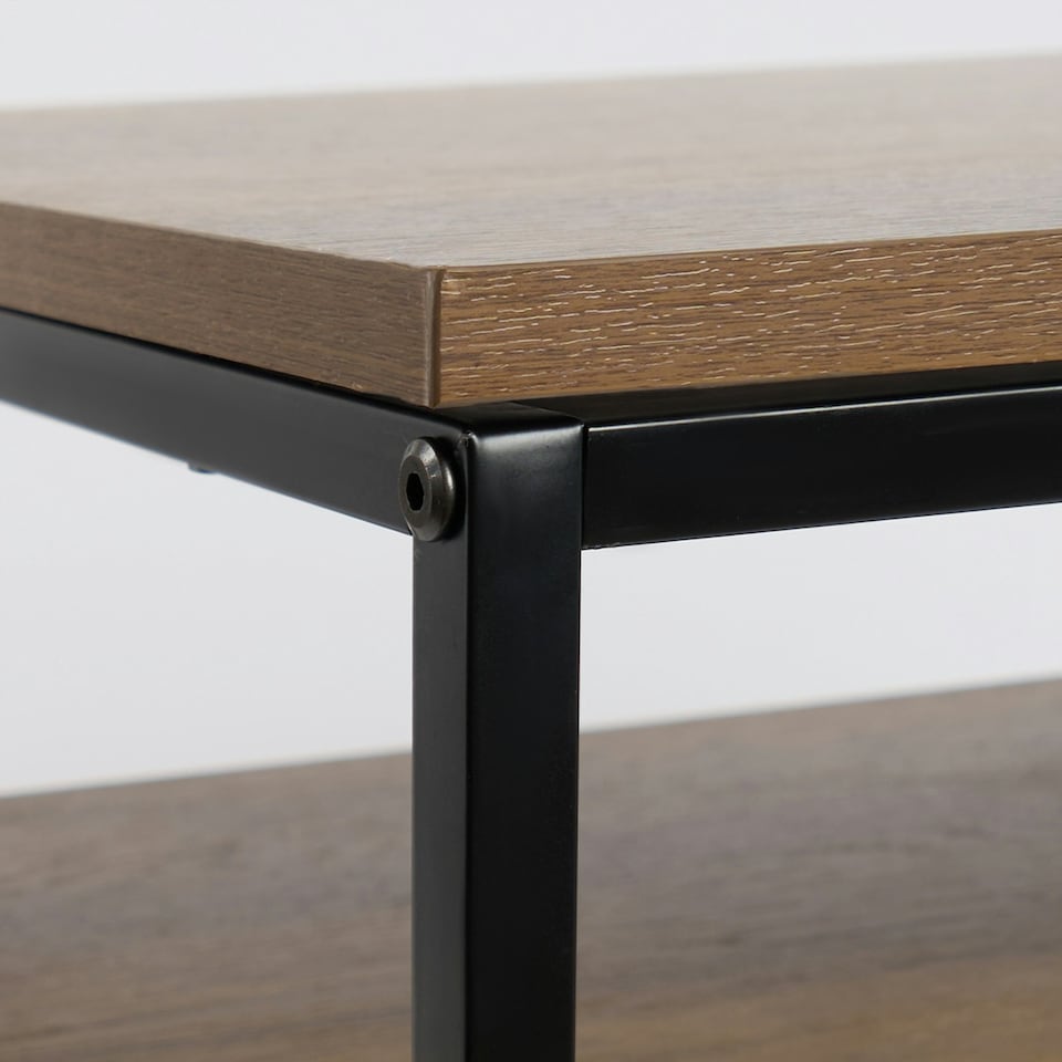 image 1 of OHS Wooden Home Office Shelving Modern Side Table Workstation Desk - Natural
