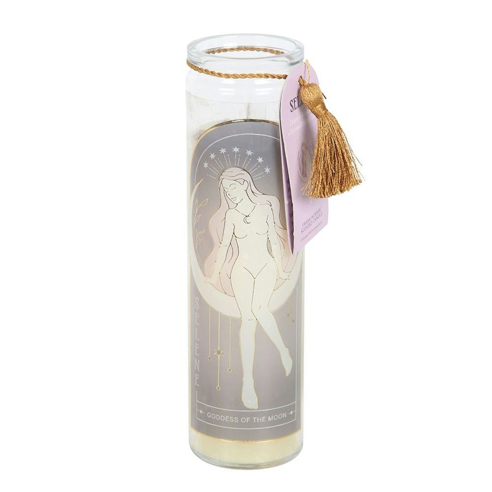 image 1 of Something Different Selene Amethyst Crystal Tube Candle - Cream - One Size