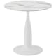 image 2 of HOMCOM Round Dining Table for 2, Modern Kitchen Table with Steel Base, Non-slip Foot Pad for Living Room, Dining Room, Faux Marbled White