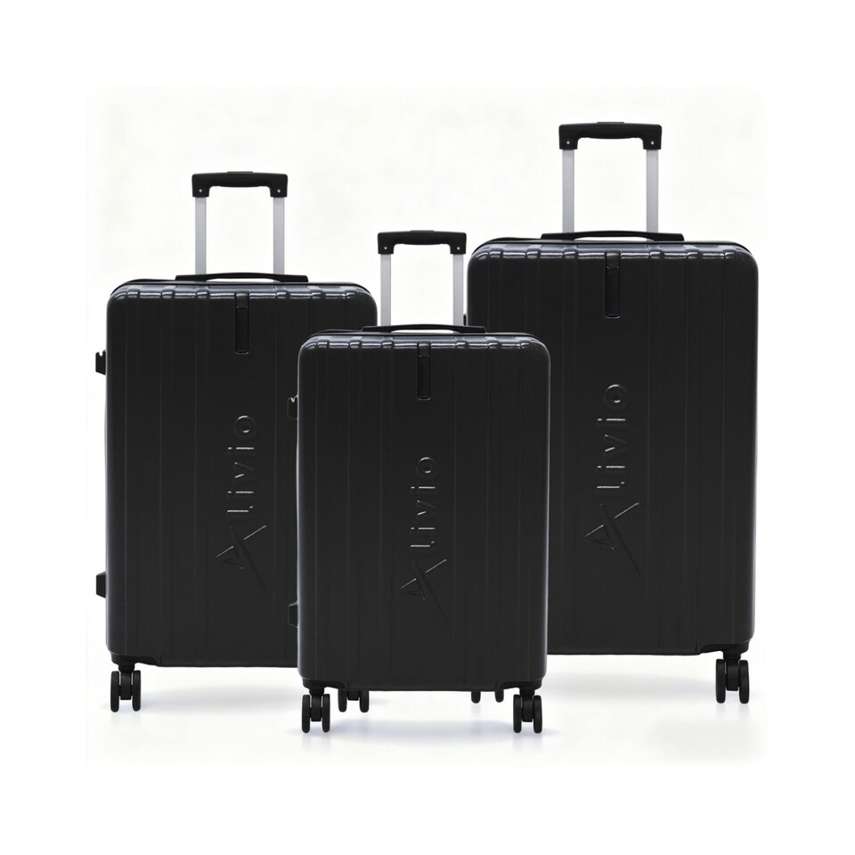 image 1 of Alivio 3-Piece Lightweight Expandable Hard Shell ABS Suitcase with Spinner Wheels