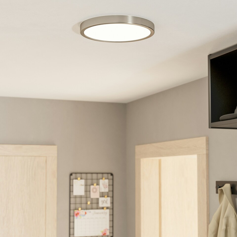 image 1 of EGLO Fueva 5 LED Circular Matte Nickel Surface-Mounted Light