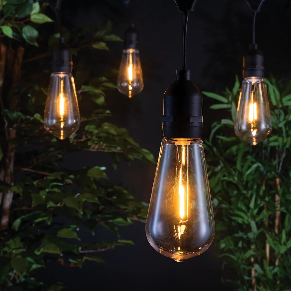 image 1 of TCP LED Festoon Lights 10M Indoor & Outdoor Decorative Lighting, ST64 E27 Warm White Mains Powered