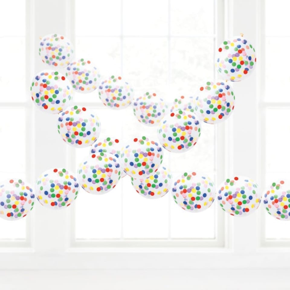 image 1 of 15 Pieces 12" Confetti Latex Balloon Garland Kit