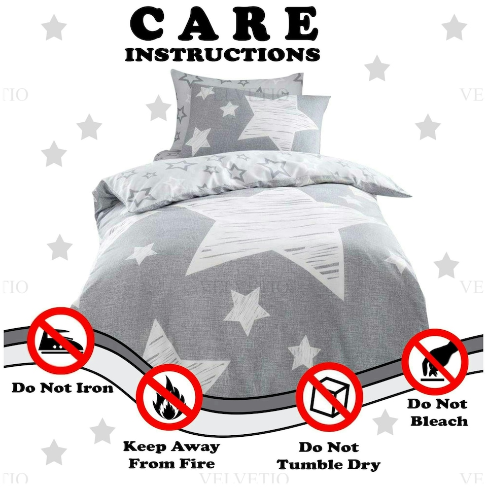 image 1 of VELVETIO Superstar Duvet Cover Set Soft Polycotton Reversible Kids Beddings Blue | Navy | Double