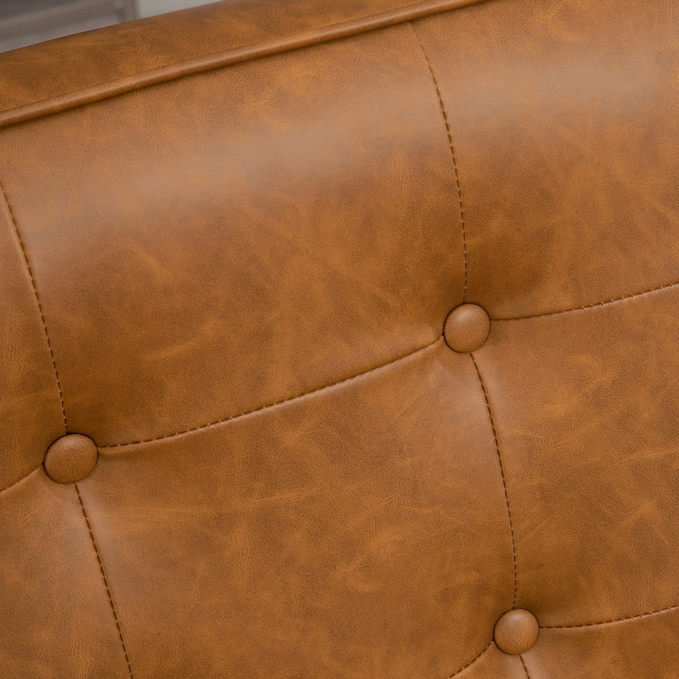 image 1 of HOMCOM Accent Chair PU Leather Armchair with Armrests for Living Room Brown