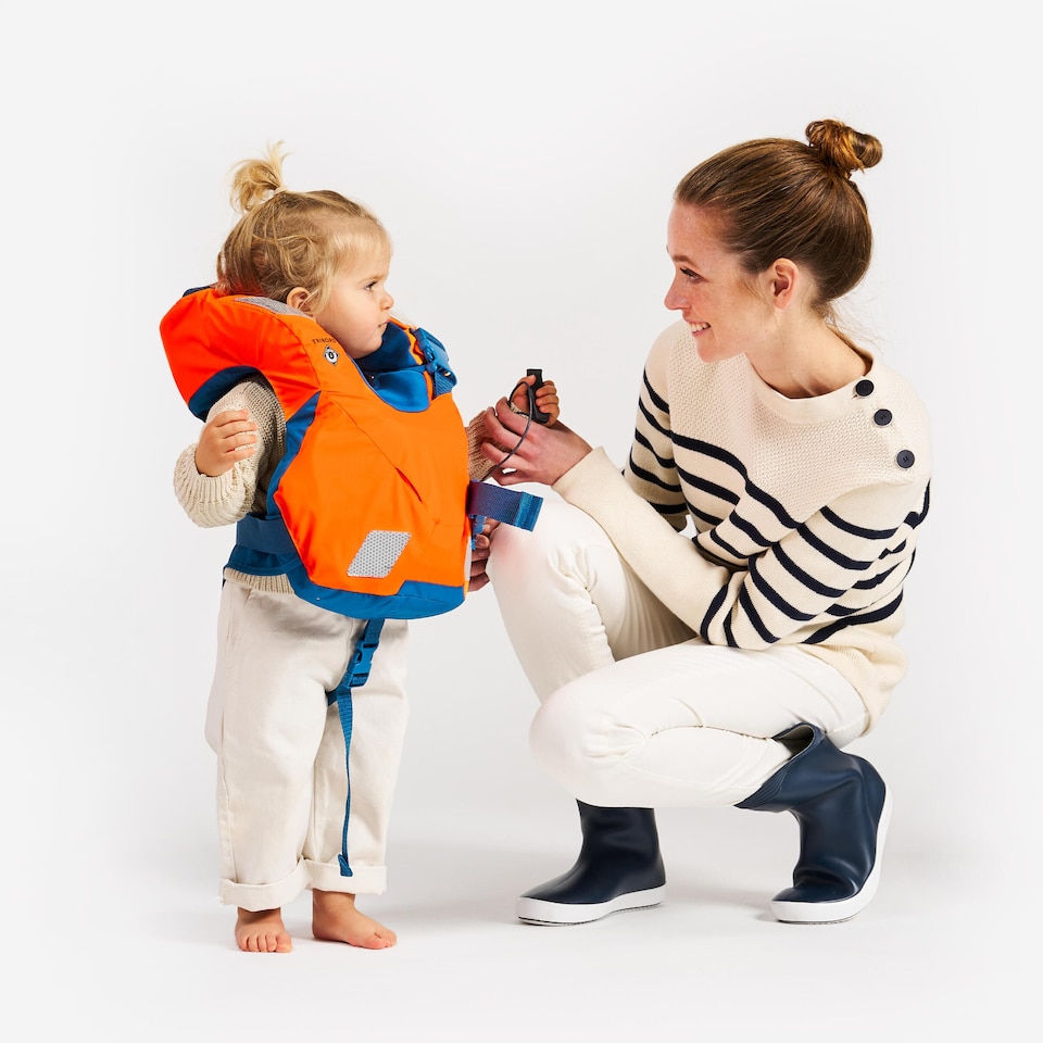 image 1 of Decathlon Baby Kids 100N life jacket LJ100N Easy Baby 10-15 kg - orange blue