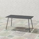 image 5 of Outsunny Garden Dining Table for 6 Person, Rectangle Outdoor Table with Easy Clean Slat Top, Rust Resistant Steel Frame, for Terrace, Balcony, 150 x 80 x 74 cm, Grey | Grey