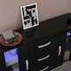 image 4 of Vida Designs Astro 2 Door 3 Drawer LED Sideboard Buffet Cabinet Storage, Black