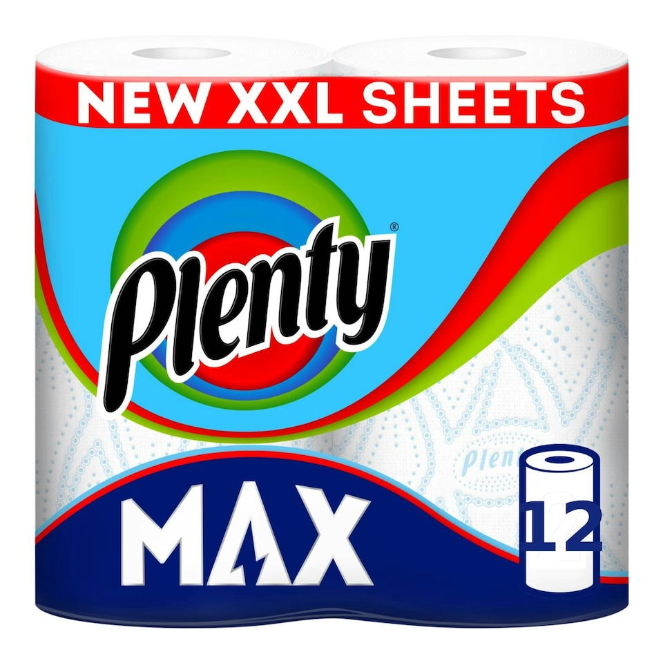 image 1 of Plenty Max Kitchen Roll 12 Rolls