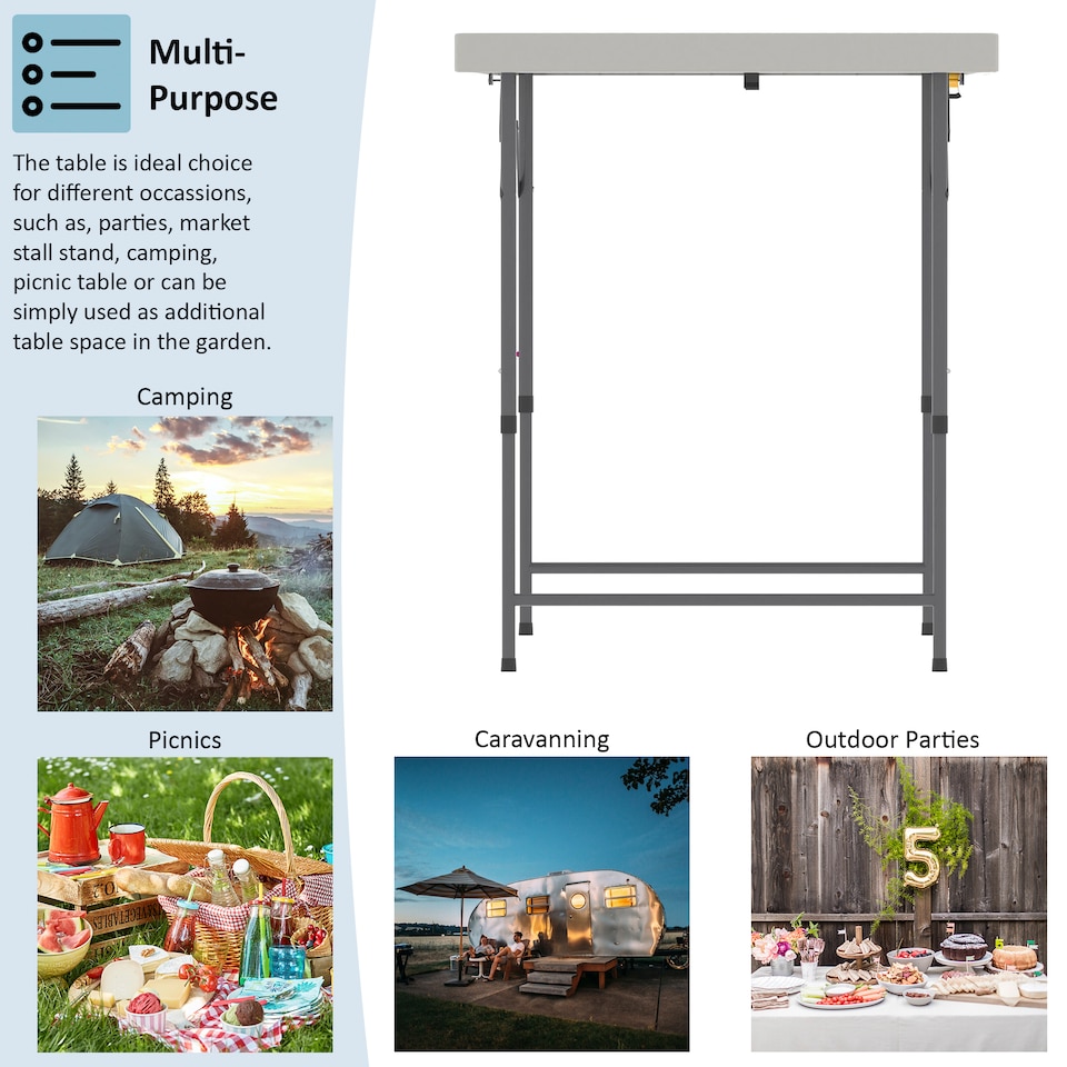 image 1 of Home Vida 4ft Portable Folding Table