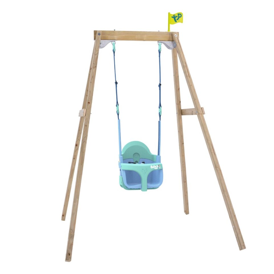 image 1 of TP Forest Wooden Single Swing with Bluey Quadpod - FSC® certified