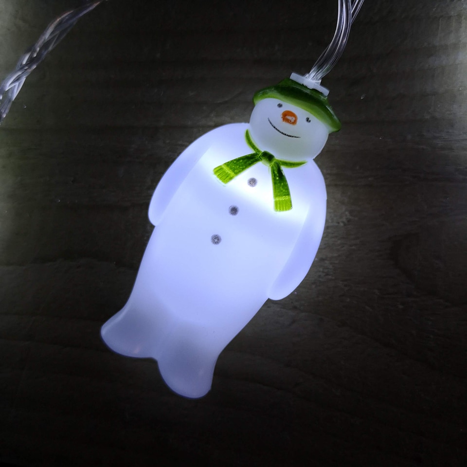 image 1 of The Snowman And The Snowdog Battery Operated 10 Snowmen LED Indoor String Light Ice White LEDs