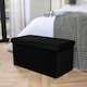 image 8 of OHS Matte Velvet Soft Long Rectangle Foldable Footstool Seat Storage Organiser Ottoman Green | Forest Green