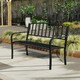 image 9 of COSTWAY Outdoor Bench 127cm Garden Loveseat with Backrest Black