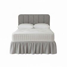 Base Valance Polycotton Sheet for Divan Beds Easy Care Bed Base Cover | Silver | Double