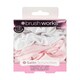 image 1 of Brushworks Pink & White Satin Scrunchies (Pack of 4)