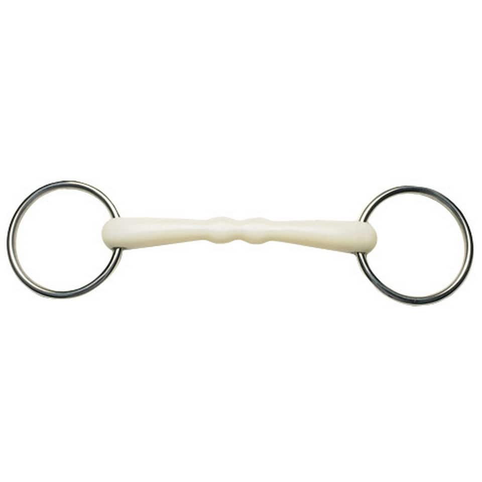 Korsteel Flexi Loose Ring Mullen Mouth Snaffle Bit - Ivory - 5.5in