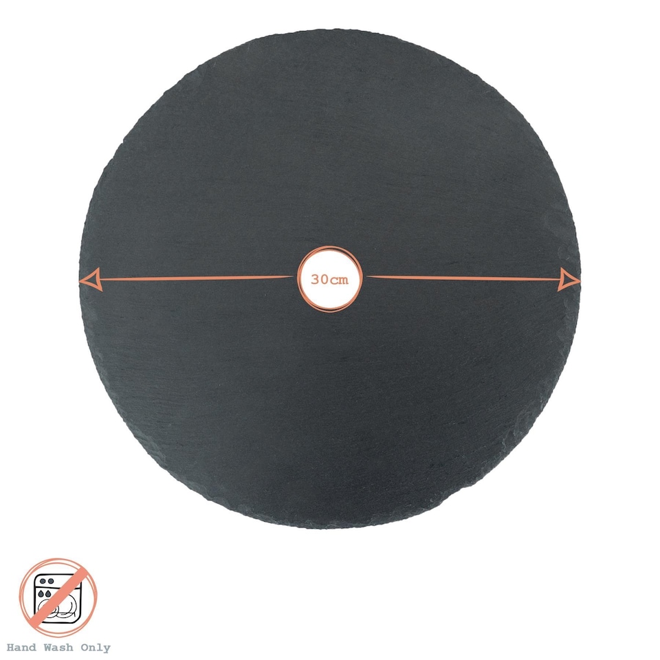 image 1 of Argon Tableware Round Slate Placemats - 30cm - Pack of 6 | Black | Natural