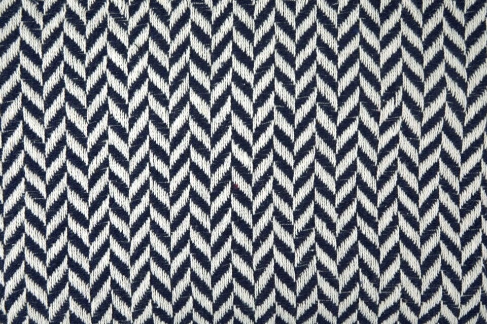 image 1 of Chevron Collection Recycled Cotton Throw in Navy (90" x 100") | Blue | Blue
