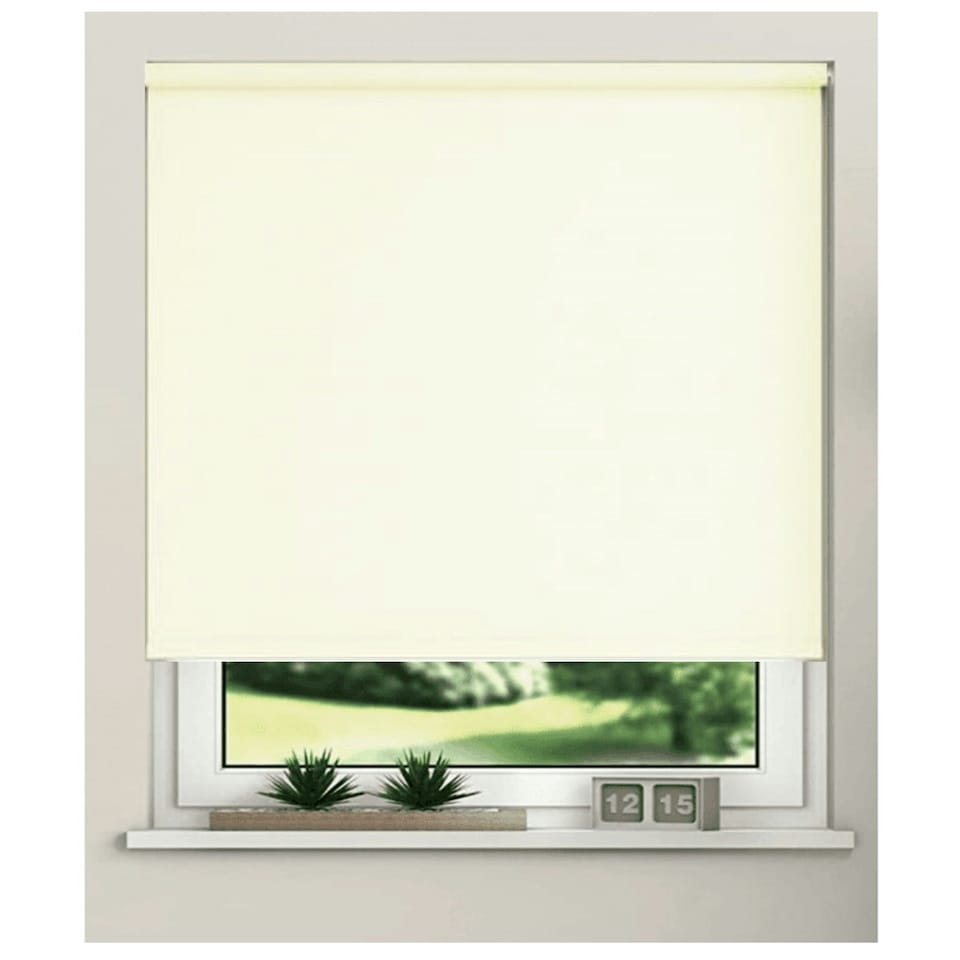image 1 of 80cm Cream Trimmable Thermal Blackout Roller Blinds Grey | Grey