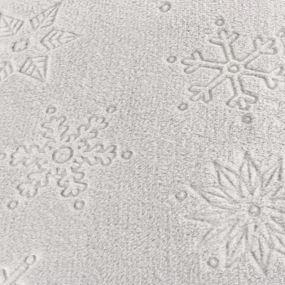 image 1 of furn. Snowflakes Embossed Fleece Cushion | Grey | Grey | 1