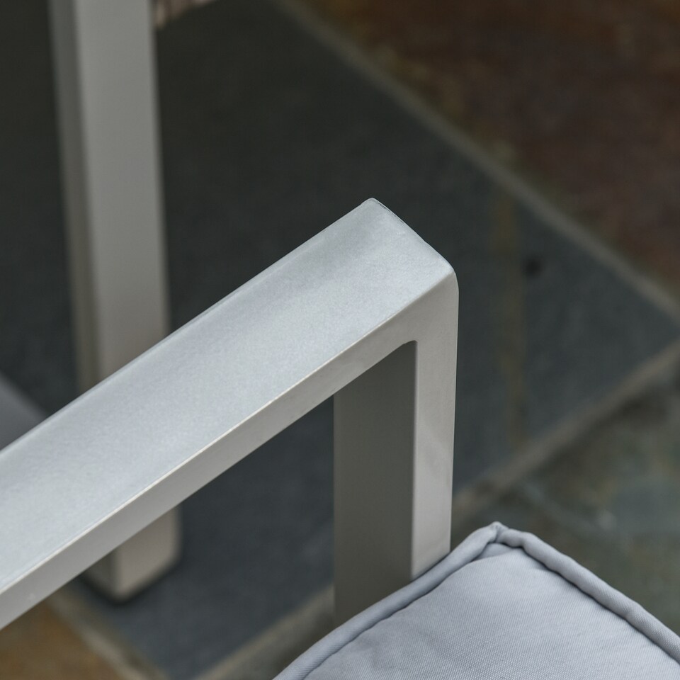 image 1 of Outsunny 4PC Rattan Garden Furniture Set 2 Single Sofa Arm Chairs 1 Bench with Cushions & Coffee Table Patio Backyard Wicker Weave