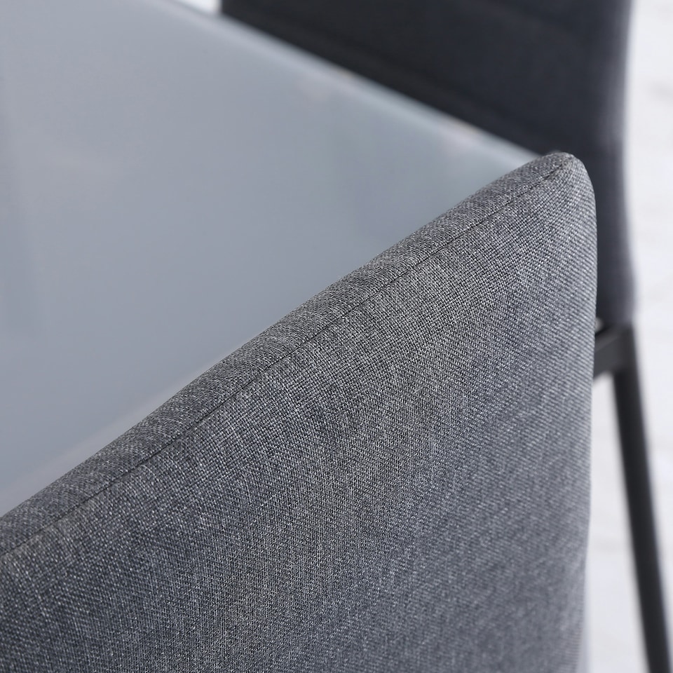 image 1 of HOMCOM Dining Chairs Upholstered Fabric Accent Chairs with Metal Legs, Set of 4