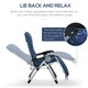 image 2 of Outsunny 2 PCS Reclining Zero Gravity Chair Folding Lounger Cushion Blue 